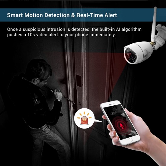Outdoor Wireless Security Camera, Septekon 1080P Home Surveillance Camera with IP66 Waterproof, Night Vision, Motion Detection, Remote Access, Compatible with Alexa-S40 Outdoor Wireless Security Camera, Septekon 1080P Home Surveillance Camera with IP66 Waterproof, Night Vision, Motion Detection, Remote Access, Compatible with Alexa-S40