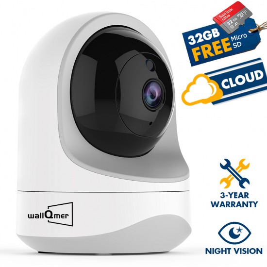 WiFi Camera with Free 32G MicroSD Card, Autumn Design, Baby Monitor, 1080P, Pan/Tilt/Zoom, Night Vision, Motion Alerts, 2 Way Audio, Cloud/SD Card Storage for Pets/Kids/Nanny/Security WiFi Camera with Free 32G MicroSD Card, Autumn Design, Baby Monitor, 1080P, Pan/Tilt/Zoom, Night Vision, Motion Alerts, 2 Way Audio, Cloud/SD Card Storage for Pets/Kids/Nanny/Security